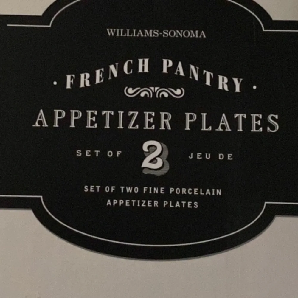Williams Sonoma French Pantry Appetizer Plates- Set Of 2